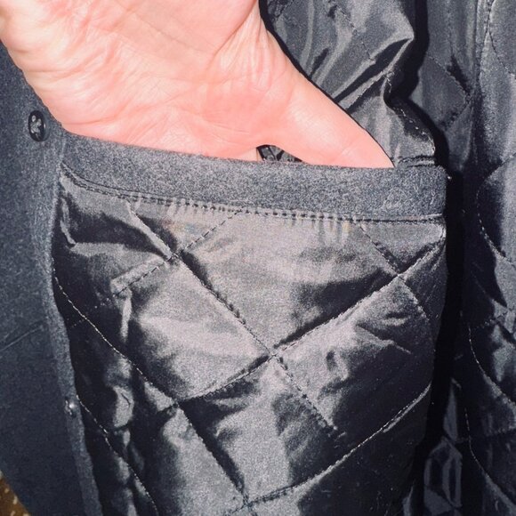 Claiborne Mens Charcoal Preppy Academic Wool Peacoat Double-Breasted Jacket XL - Picture 11 of 14